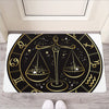 Gold And Black Libra Sign Print Rubber Doormat