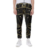 Gold And Black Libra Sign Print Scuba Joggers