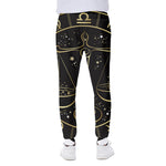 Gold And Black Libra Sign Print Scuba Joggers