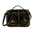 Gold And Black Libra Sign Print Shoulder Strap Bible Bag