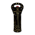 Gold And Black Libra Sign Print Single Neoprene Wine Tote
