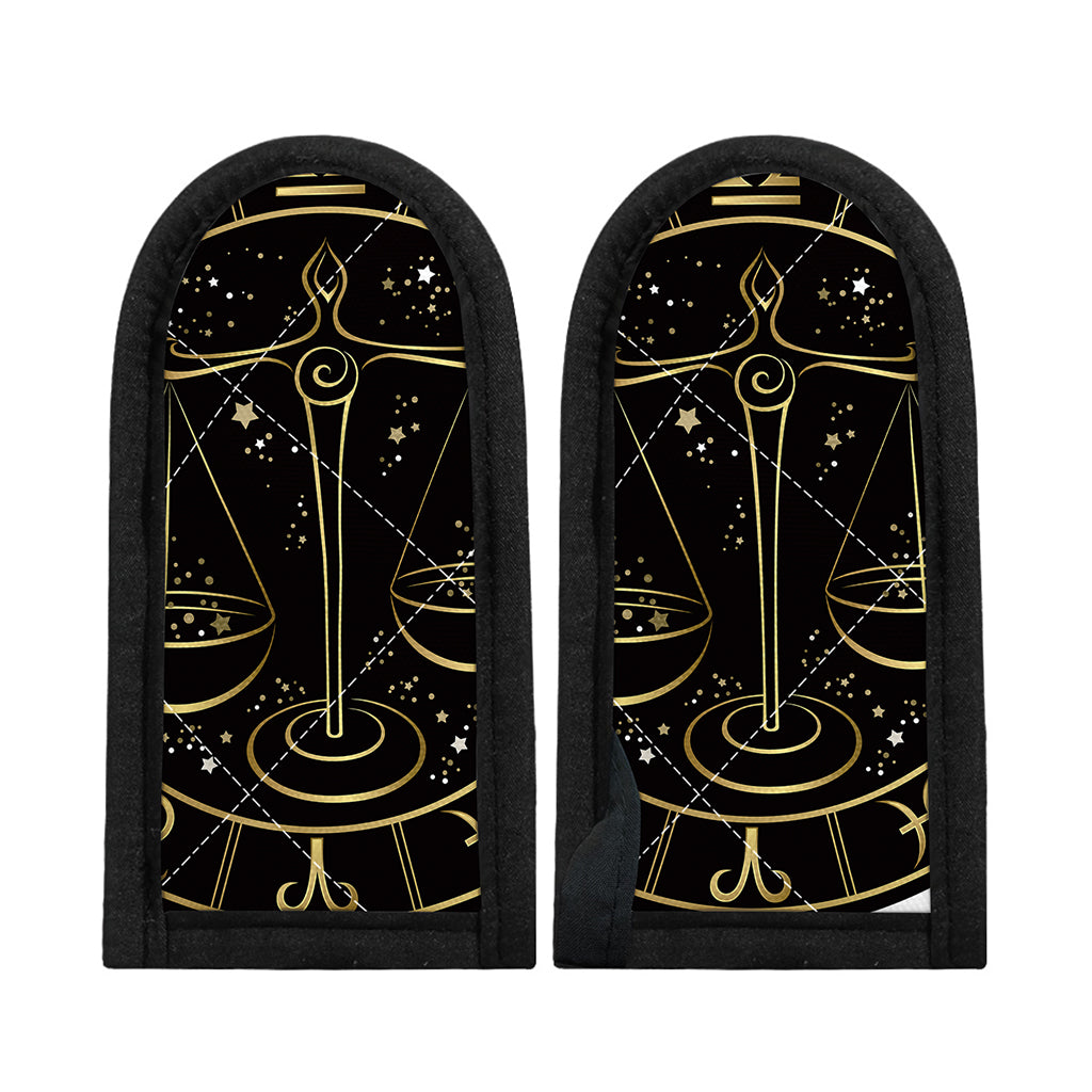 Gold And Black Libra Sign Print Skillet Handle Cover