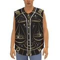 Gold And Black Libra Sign Print Sleeveless Baseball Jersey