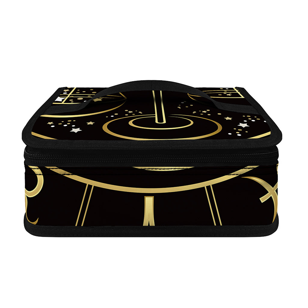 Gold And Black Libra Sign Print Small Lunch Bag
