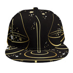 Gold And Black Libra Sign Print Snapback Cap