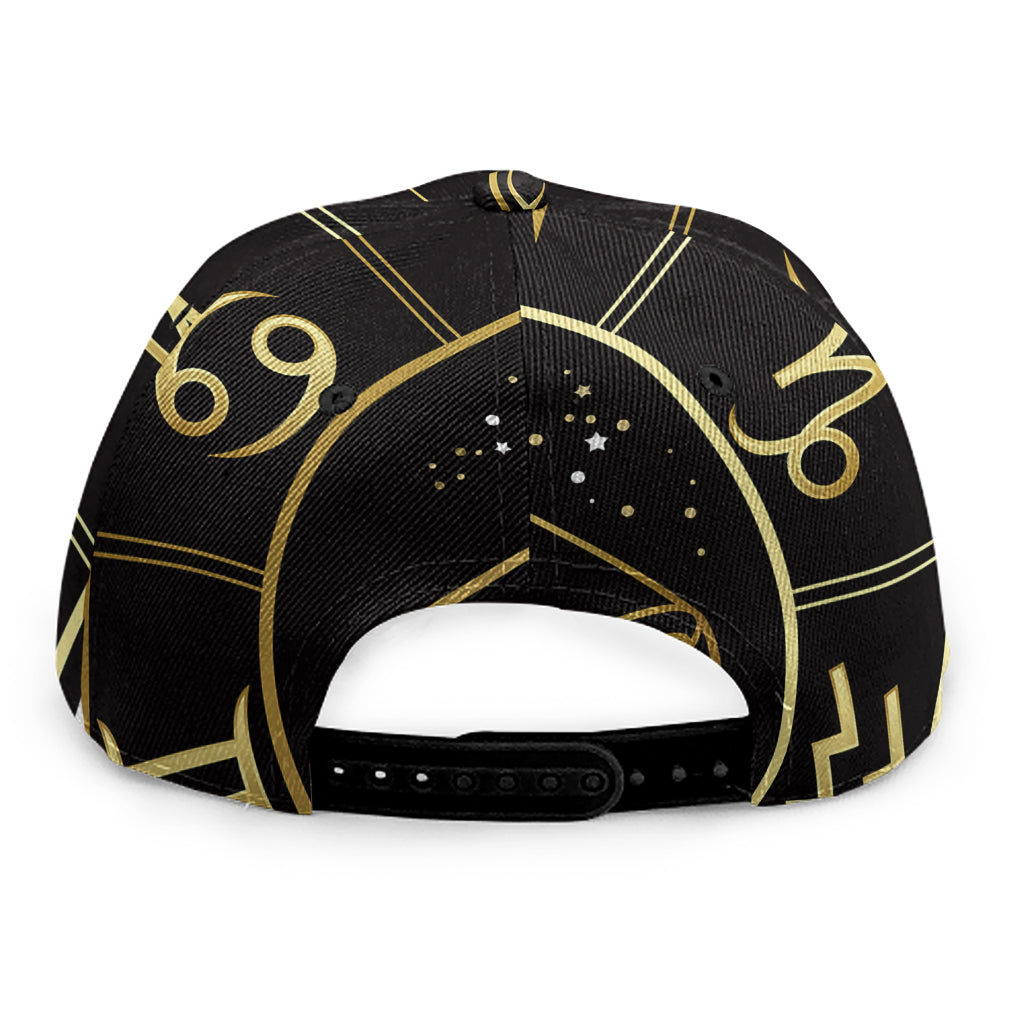 Gold And Black Libra Sign Print Snapback Cap