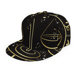 Gold And Black Libra Sign Print Snapback Cap