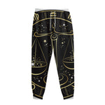 Gold And Black Libra Sign Print Sweatpants