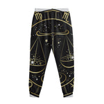 Gold And Black Libra Sign Print Sweatpants