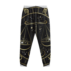 Gold And Black Libra Sign Print Sweatpants