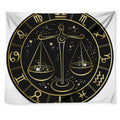 Gold And Black Libra Sign Print Tapestry