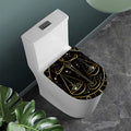 Gold And Black Libra Sign Print Toilet Lid Cover