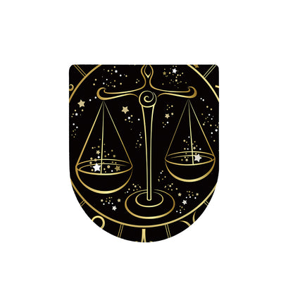 Gold And Black Libra Sign Print Toilet Lid Cover