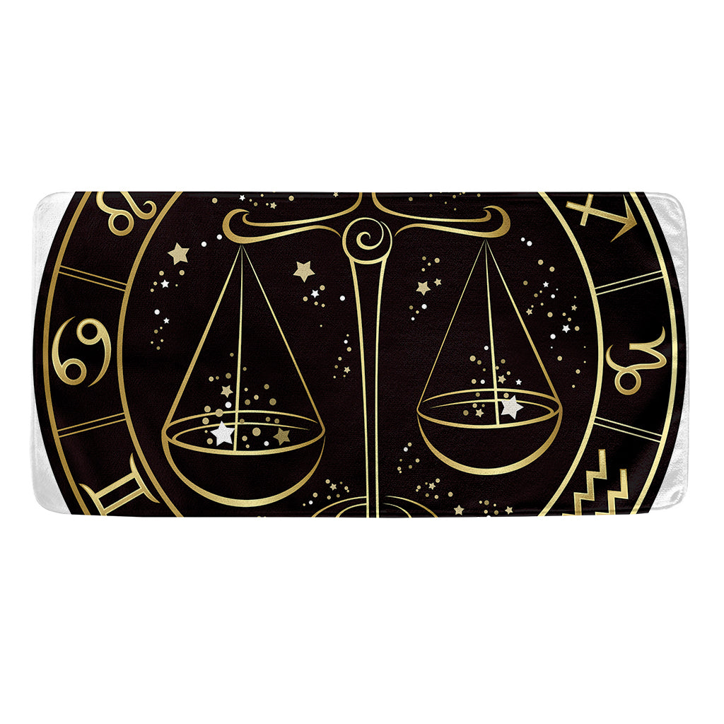 Gold And Black Libra Sign Print Towel
