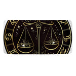 Gold And Black Libra Sign Print Towel