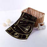 Gold And Black Libra Sign Print Towel