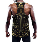 Gold And Black Libra Sign Print Training Tank Top