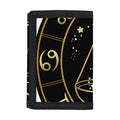 Gold And Black Libra Sign Print Trifold Wallet