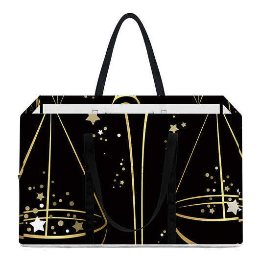 Gold And Black Libra Sign Print Utility Tote Bag