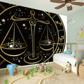 Gold And Black Libra Sign Print Wall Sticker