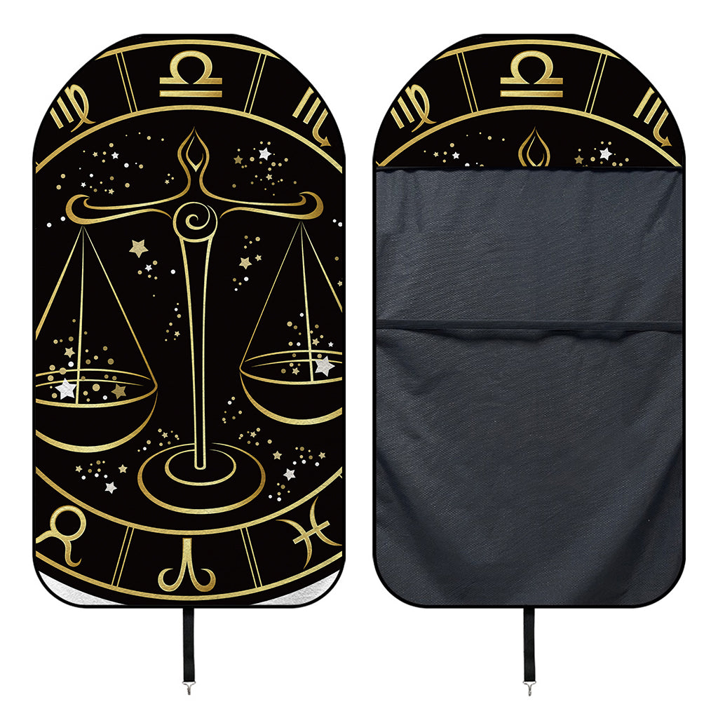 Gold And Black Libra Sign Print Waterproof Car Seat Cover