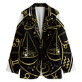 Gold And Black Libra Sign Print Women's Blazer
