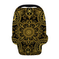 Gold And Black Mandala Print Baby Seat Cover