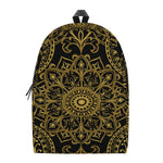 Gold And Black Mandala Print Backpack