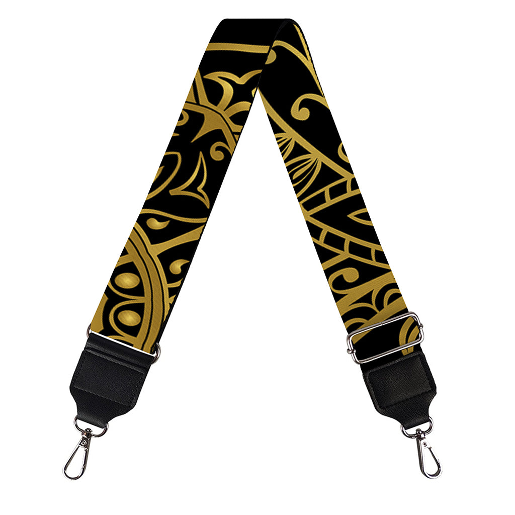 Gold And Black Mandala Print Bag Strap