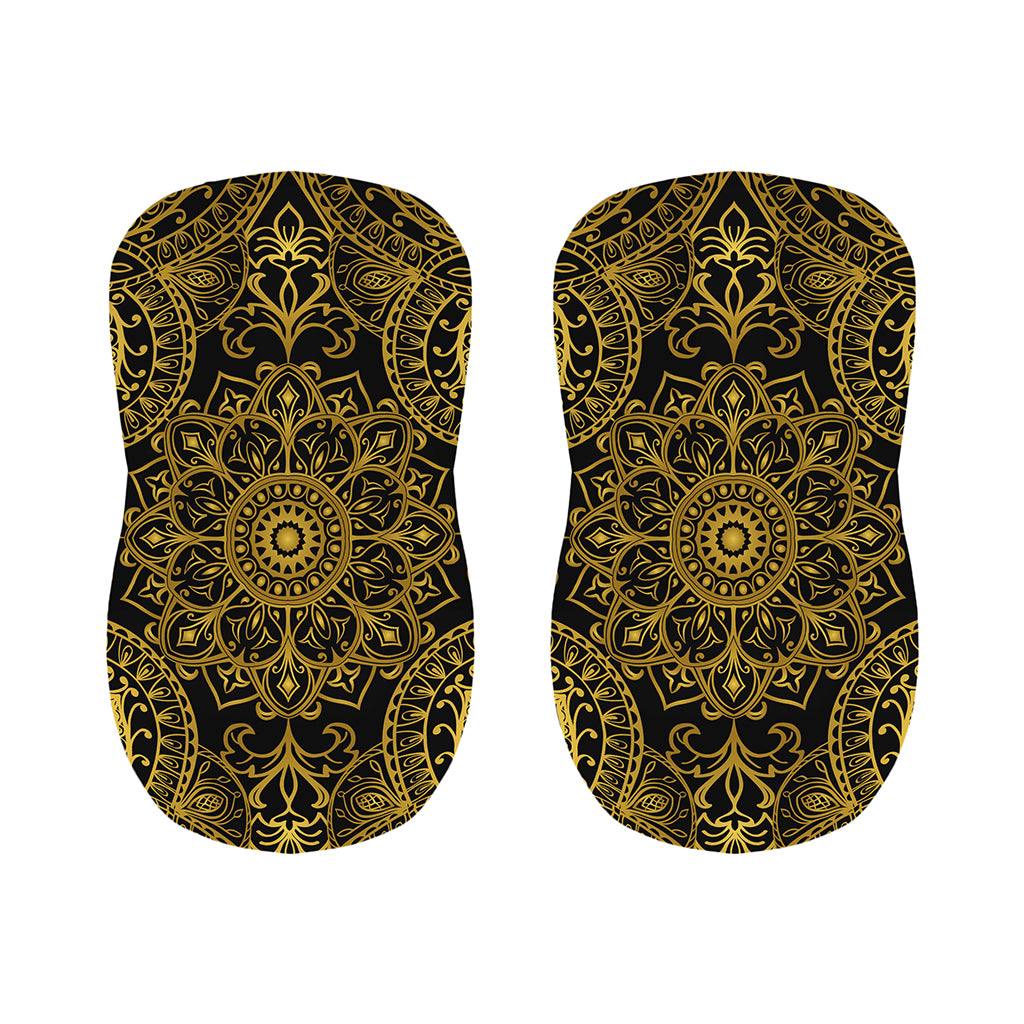 Gold And Black Mandala Print Bar Stool Covers