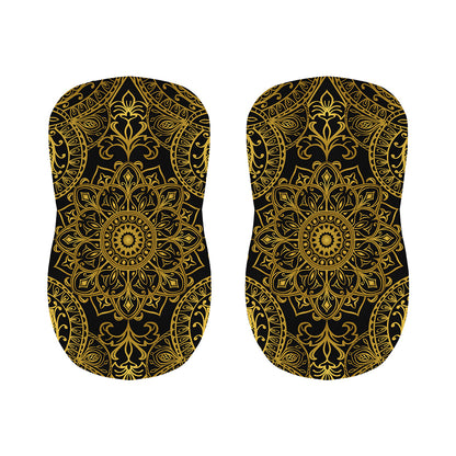 Gold And Black Mandala Print Bar Stool Covers