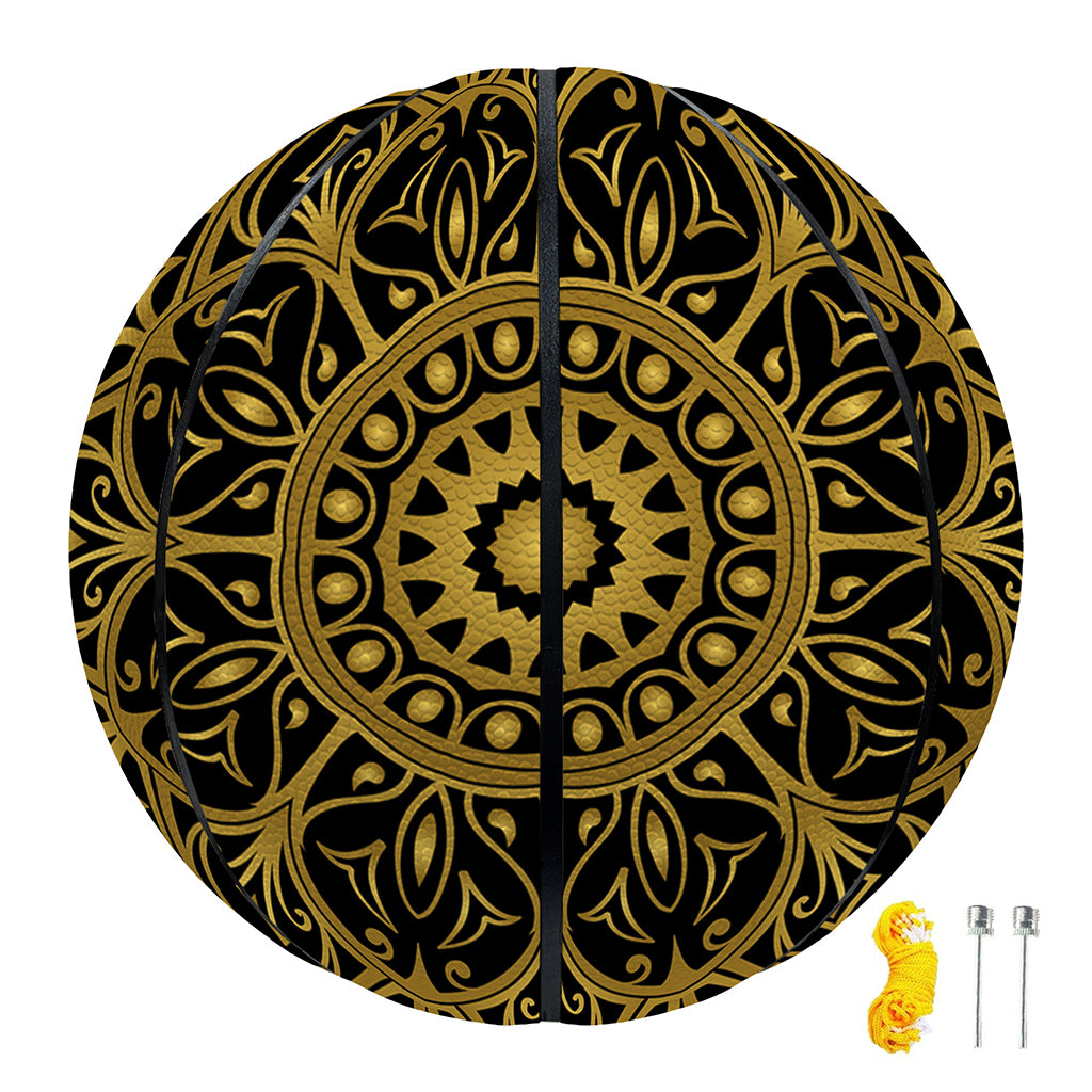 Gold And Black Mandala Print Basketball