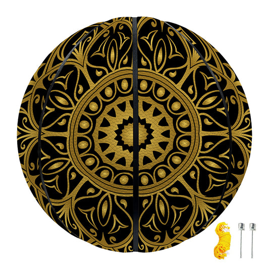 Gold And Black Mandala Print Basketball