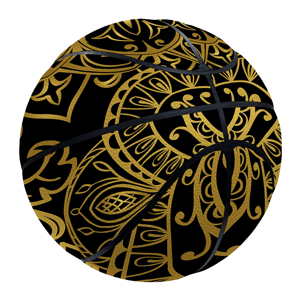 Gold And Black Mandala Print Basketball