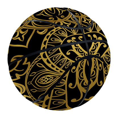 Gold And Black Mandala Print Basketball