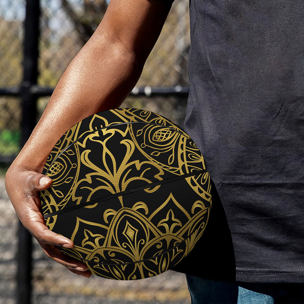 Gold And Black Mandala Print Basketball