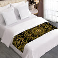Gold And Black Mandala Print Bed Runner