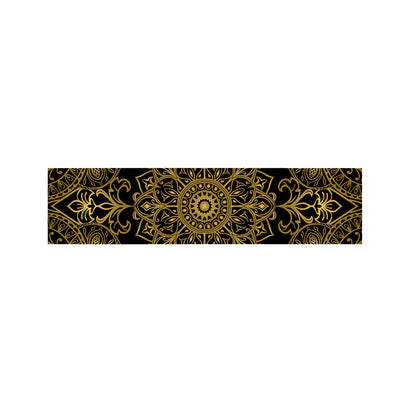 Gold And Black Mandala Print Bed Runner