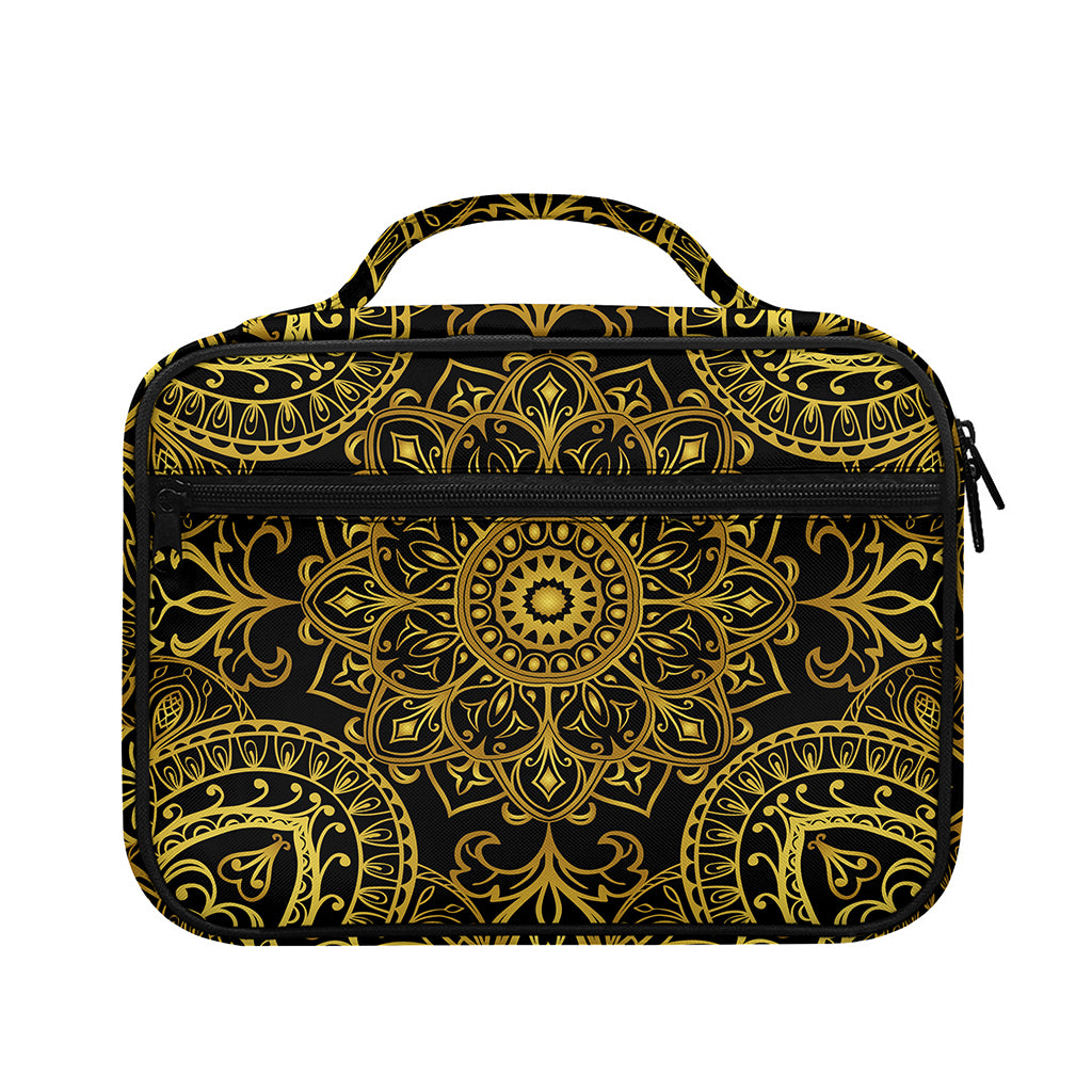 Gold And Black Mandala Print Briefcase Bible Bag