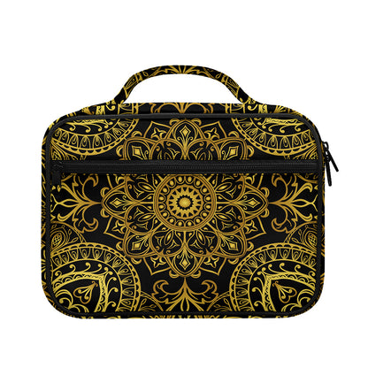 Gold And Black Mandala Print Briefcase Bible Bag