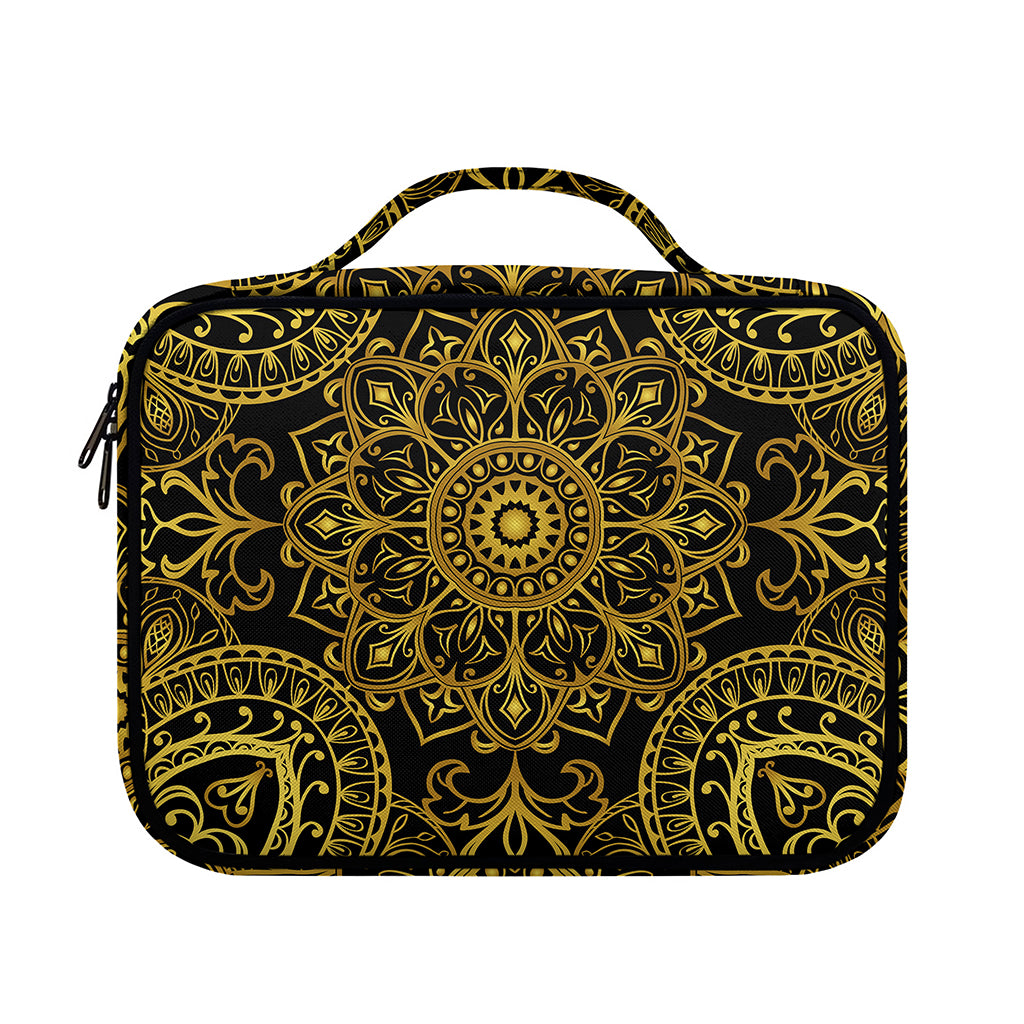 Gold And Black Mandala Print Briefcase Bible Bag