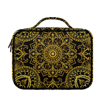 Gold And Black Mandala Print Briefcase Bible Bag