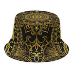 Gold And Black Mandala Print Bucket Hat