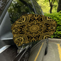 Gold And Black Mandala Print Car Side Mirror Covers