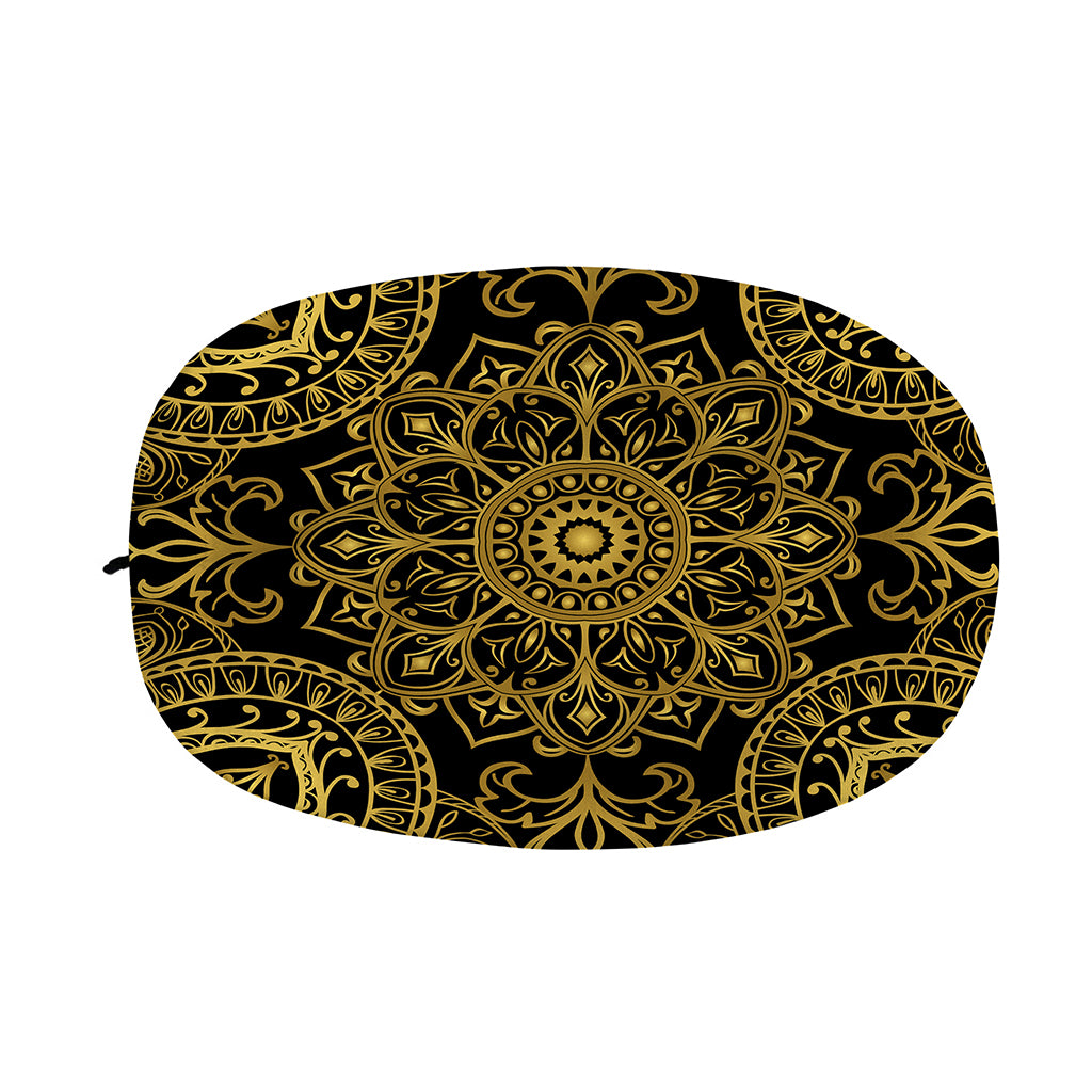 Gold And Black Mandala Print Car Side Mirror Covers