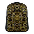 Gold And Black Mandala Print Casual Backpack
