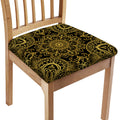 Gold And Black Mandala Print Chair Cushion Cover