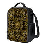 Gold And Black Mandala Print Crossbody Lunch Bag