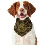 Gold And Black Mandala Print Dog Bandana
