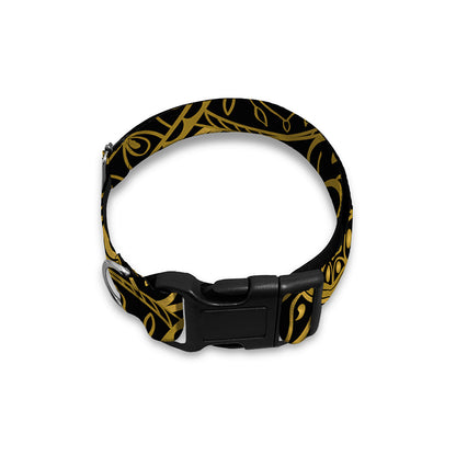 Gold And Black Mandala Print Dog Collar